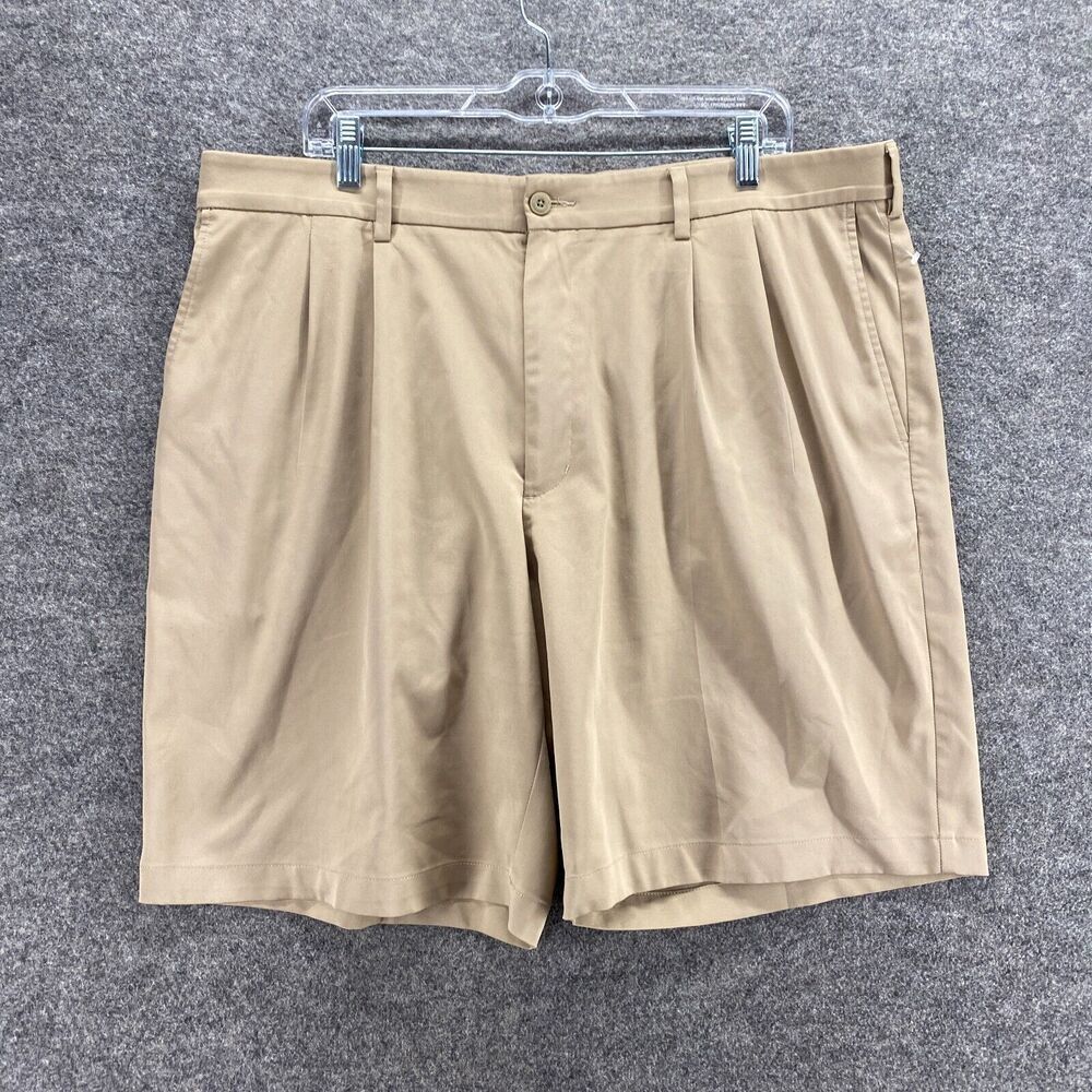 Pro Tour Shorts Men 38 Beige High Rise Pleated Bermuda Pockets Straight Regular